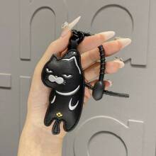 1 pièce Porte-clés  chat dessin animé unisexe, Charm de sac chat amusant, Cadeau pour meilleur ami, Accessoires de voiture, Scolaire, Mignon Goth Y2k