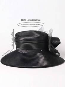 HIMESPORT Mũ tiệc cưới cô dâu cho phụ nữ Mũ nồi thời trang thanh lịch vành rộng phẳng có tấm che nắng Mũ lưỡi trai trang trọng cho nữ - màu đặc - Xem 7