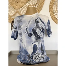 Ogun T-Shirt In 100% Viscose With Silk Screen Print - White - View 4