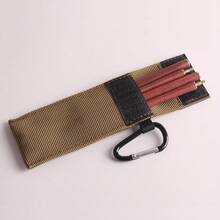 1pc Foldable Wooden Chopsticks With Storage Bag - Red Oak - Maroon - View 6