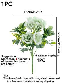 Ramo de rosas artificiales de 1/3 piezas para decoración del hogar, photocall de boda, ramo nupcial, decoración floral falsa para San Valentín, material para coronas DIY, decoración de muñeca, decoración de coche de boda, decoración de arco, decoración del hogar, comedor, dormitorio, jarrones, materiales de decoración de fiesta de cumpleaños, regalo de Año Nuevo