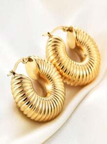 3pairs Fashion Stainless Steel Large & Jewelry For Women