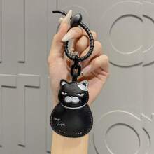 1 pièce Porte-clés  chat dessin animé unisexe, Charm de sac chat amusant, Cadeau pour meilleur ami, Accessoires de voiture, Scolaire, Mignon Goth Y2k