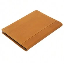 YUNRUX Safekeepers Konferenzmappe A4 Leder,Schreibmappe a4  a4 Leder ringbuch, Legierter Doppel-Reißverschluss Arbeitsmappe aus Leder, Geschenk für ihn Schwarz mit Prägung,Braun - Braun - Übersicht 8