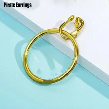 1 Stück Halloween Piraten Kostüm Zubehör Set: Piratenhut, Augenklappe, Fernrohr, Maske, Ohrringe, Haken, Weihnachten - Verschiedenfarbig - Übersicht 8