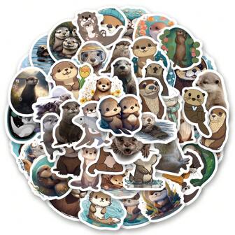 53PCS Charming Otter Stickers Aesthetic Vinyl Stickers High Quality Stickers Decals Scrapbook,Journaling,Laptop,Bumper,Skateboard,Water Bottles,Computer,Phone Stickers Can Bring A Lot Of Fun To Your Life,Perfect Gifts For Adults&Kids Back To School