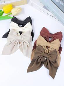 Bộ 6 kẹp tóc nơ satin cho bé gái, nhiều kích cỡ cho trẻ sơ sinh, trẻ mới biết đi, trẻ em - Nhiều màu - Xem 2