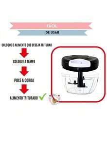 Manual Food Crusher Processor Multi Processor With 3 Stainless Steel Blades 500ml For Garlic For Seasoning - NHIỀU - Xem 3