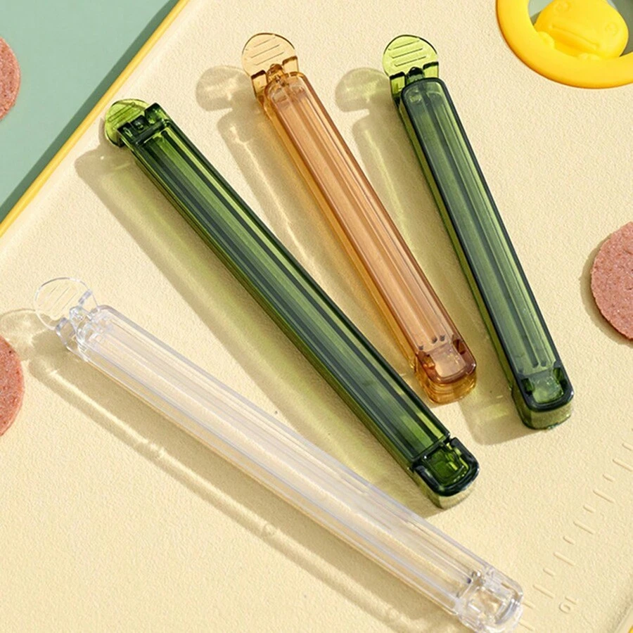 5pcs PET Food Sealing Clips, Multipurpose Household Snack Bag Airtight Storage, Kitchen Tea Coffee Powder Snack Packaging Clips - 5-pack - View 1