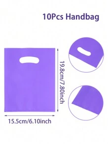 10 件纯色塑料手提袋，带手柄，礼品袋，礼品包装袋，生日派对婚礼节日派对用品，派对礼品，派对装饰品，圣诞节 - 彩色 - 查看 16