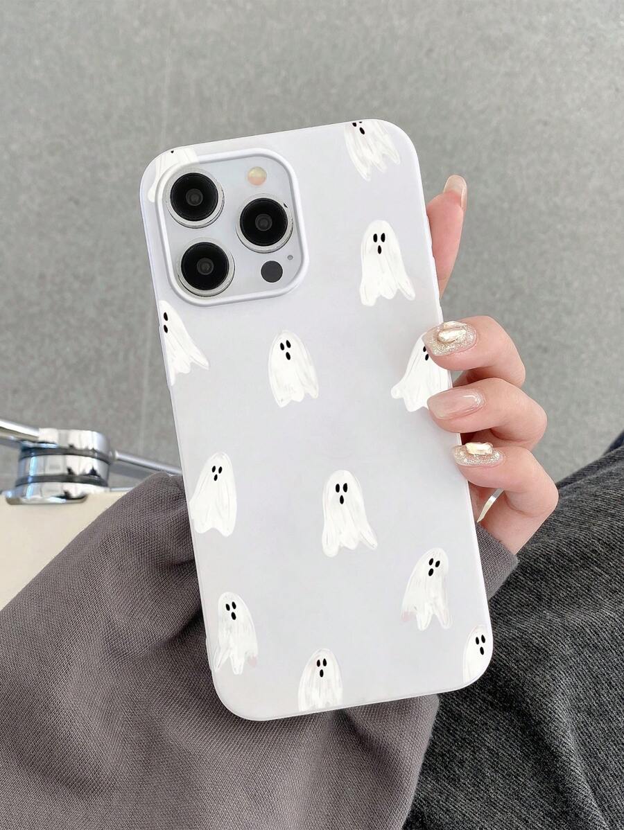 Ốp lưng điện thoại trong suốt in hình hấp thụ sốc, Ốp lưng điện thoại in hình ma Halloween, Tương thích với iPhone 16/IPhone 16 Pro/IPhone 16 Plus/IPhone 16 Pro Max, Tương thích với điện thoại Samsung Galaxy - Nhiều màu - Xem 1