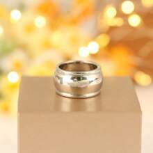 1 Pieza Anillo De Mujer Redondo, Suave Y Elegante Decorado - Para El Uso Diario, Bodas, Compromisos, Fiestas Y Regalos