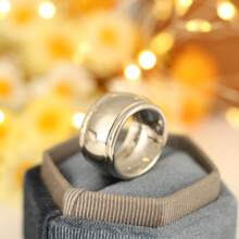 1 Pieza Anillo De Mujer Redondo, Suave Y Elegante Decorado - Para El Uso Diario, Bodas, Compromisos, Fiestas Y Regalos