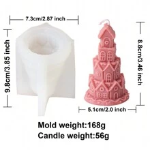 Stampo per candele a forma di casetta natalizia, stampo in silicone fatto a mano per capanna di legno natalizia, per realizzare decorazioni in gesso, resina e argilla, adatto per decorazioni natalizie per la casa e feste - Bianco - Visualizzare 15