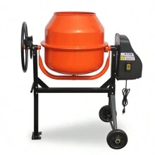 5.0 Cubic Ft Concrete Mixer, 4/5HP 600W Electric Cement Mixer Machine For Stucco With Wheel And Stand,Cement Mixing Tools For Mortar, Stucco And Fodder - Orange - View 2
