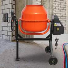 5.0 Cubic Ft Concrete Mixer, 4/5HP 600W Electric Cement Mixer Machine For Stucco With Wheel And Stand,Cement Mixing Tools For Mortar, Stucco And Fodder - Orange - View 5