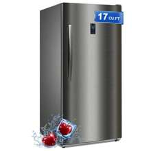 Smad Upright Freezer, Stand Up Freezer,Freezer Upright 17 Cu Ft Upright Freezers Frost Free, Convertible Fridge/Freezer,Stainless Steel Standing Freezer Upright With LED Interior Light - 美規B型插(110-127V) - 查看 1