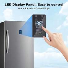 SMAD 17 Cu.Ft Upright Freezer, Stand Up Freezer Frost Free, Convertible Freezer/Refrigerator, Garage Vertical Freezer With Single Door, Quick Freeze, Stainless Steel - 查看 7