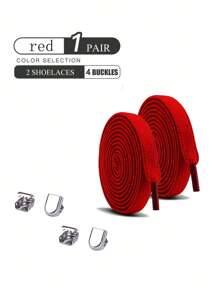 1pair Elastic No-Tie Shoelaces, Multiple Colors Available For Sneakers, Sports Shoes (Note: Actual Colors May Vary Slightly Due To Different Monitor Settings)