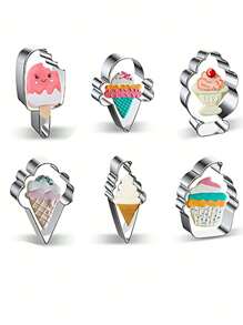 1 Stück Ausstechform aus Edelstahl in Eiscremeform, zum Verzieren von Kuchen, Sommer