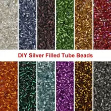 1pack/Approx.800pcs 2mm Multicolor Glass Beads With Silver Tube - For DIY Jewelry Making Materials, Bracelets, Necklaces, Earrings