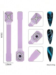 1pc Multi-Functional Nail Art Tool Double-Headed Magnet, Professional Salon Use 5-In-1 Cat Eye Strong Magnetic Nail Art Tool - Multicolor - View 5