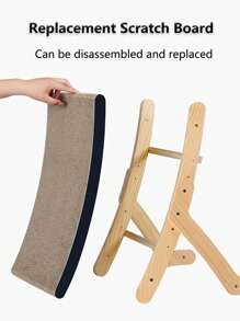 1 pieza Tabla rascadora de gato transformable, estructura de madera duradera Sillón y cama de descanso para gatos para uso en interiores - Albaricoque - Ver 6