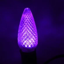 C9 LED Christmas Light Bulbs - 25-50 Pack C9 LED Bulbs Aqua For E17 Candelabra Base - 1W For Outdoor String Lights, Holiday-SMD Lamp Beads - 紫色 - 查看 3