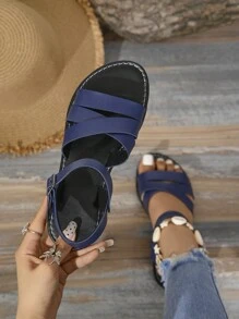 Women Handmade Sandals, Comfortable Soft Fashionable, Anti-Slip Peep Toe Lightweight Flat Slippers For Home