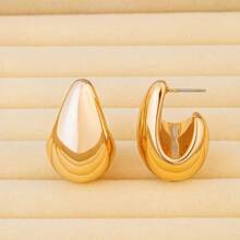 1 Paar neue, europäisch und amerikanisch modische, personalisierte kleine Wassertropfen UV-vergoldete CCB-Ohrringe