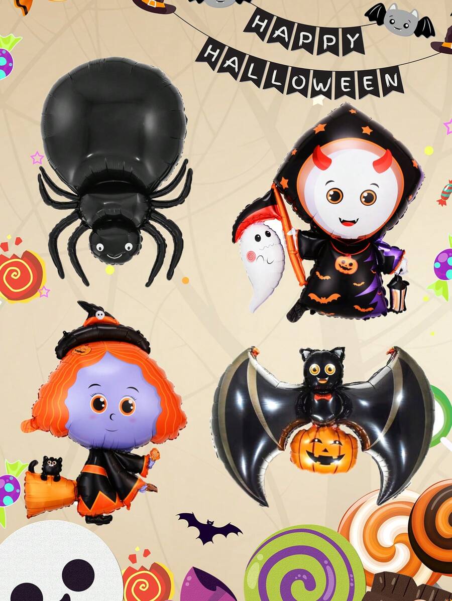 1 件万圣节铝箔气球，万圣节气球，蝙蝠南瓜气球，蜘蛛气球，万圣节装饰，圣诞节
