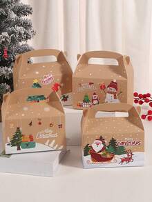 PARTYJRONE 4 hộp/12 hộp 16x9x9cm dùng để đóng gói quà tặng Giáng sinh, túi đựng quà có quai xách, thích hợp để trang trí quà tặng Giáng sinh, đồ trang trí Giáng sinh, đồ trang trí Giáng sinh, quà tặng Giáng sinh, giấy gói quà Giáng sinh, đồ dùng cho tiệc Giáng sinh, túi đựng quà Giáng sinh, nhãn dán Giáng sinh - Nhiều màu - Xem 4