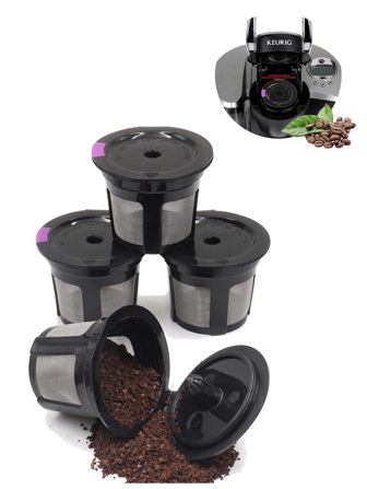 1pc/2pcs/4pcs Reusable K CUP, LivingAid Reusable K CUPS 2.0 Coffee Filter Coffee Stainless Mesh Solo Filter Replacement For Brewers 1.0 Or 2.0 Machine