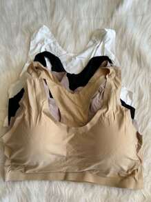 Seamless Swim Topi Bra Comfortable Removable Cup Color Subject To Availability - 彩色 - 查看 1