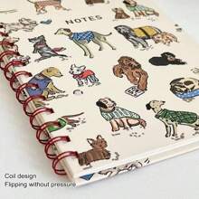 1pc Cute Dog Spiral Notebook With High-End Appearance, Unique & Practical A5 Detachable Note Pad,School Supplies,Back To School