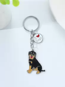 1pc Metal Fashion Hot Pet German Shepherd Dog Keychain Dog Pendant Animal Enamel Keyring Women Bag Jewelry Girls Boyfriend Souvenir Car Accessories Bag Charm School Animal Cute Goth Y2k Christmas Gift Ideas Bag Accessories Lanyards With Id Holder Car Accessories Bag Charms - Multicolor - View 5
