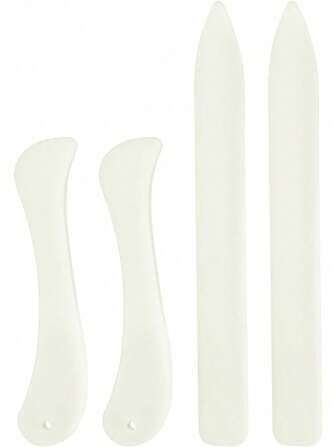 Finego Set de 4 piezas de hueso genuino plegador de papel, creasador, herramienta para plegado, estampado, encuadernación de libros, manualidades de papel y, elaboración de tarjetas, útiles escolares y de oficina