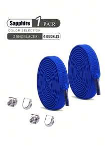 1pair Elastic No-Tie Shoelaces, Multiple Colors Available For Sneakers, Sports Shoes (Note: Actual Colors May Vary Slightly Due To Different Monitor Settings)