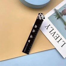 1pc  Acrylic Panda Cartoon Rulers For Students, Office, And Souvenir Use - 5.91inch Creative Shaped Measuring Tools With Cute Panda Designs - Multicolor - View 3