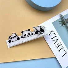 1pc  Acrylic Panda Cartoon Rulers For Students, Office, And Souvenir Use - 5.91inch Creative Shaped Measuring Tools With Cute Panda Designs - Multicolor - View 4