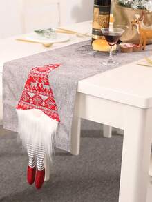 1 件亚麻圣诞桌旗 - 独特的老鲁道夫图案、保护性桌布、节日餐桌装饰、家居装饰、圣诞快乐主题、礼物创意、节日氛围营造者 - 彩色 - 查看 10