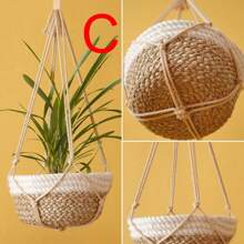 1pc Bohemian Style Hanging Flower Pot Basket, Handwoven Hanging Planter Decor Net, Colorful Hanging Rope - Excludes Potted Plants,Home Decor ,Room Decor,Wall Decor Gifts Birthday Graduation - As Shown In the Figure - View 11