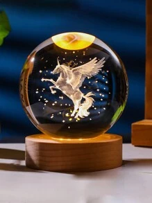 1 quả cầu thủy tinh pha lê trang trí đèn ngủ họa tiết sáng tạo đèn LED 3D đế gỗ nguồn USB ánh sáng ấm áp/đèn màu RGB trang trí máy tính để bàn phòng ngủ phòng khách trang trí nhà ngày lễ tiệc sinh nhật quà tặng cho bạn bè lựa chọn tốt nhất - Nhiều màu - Xem 4