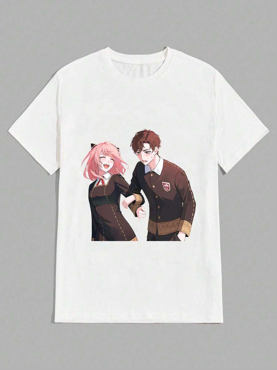 Anime Anya T-Shirt Unisex 100% Cotton Streetwear New Release Shipping Various Colors!! - trắng - Xem 1