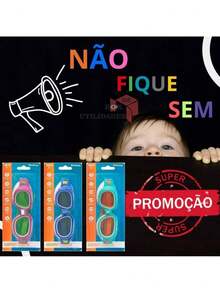 Children's Swimming Goggles UV Protection Adjustable Resistant Colorful Child Swimming Pool Beach Summer - 藍色的 - 查看 6