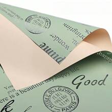 20 张双面双色字母图案包装纸，加厚防水银色英文字母礼品包装纸，适用于圣诞节、婚礼、生日、节日花束