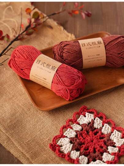 1 件/100 克流行亚麻线，用于钩编帽子、包包、DIY 手工蕾丝钩针线