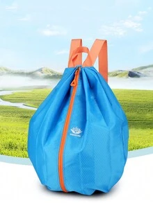 1pc Outdoor Sport Foldable Drawstring Backpack, Large Capacity Basketball Bag - Multicolor - View 7