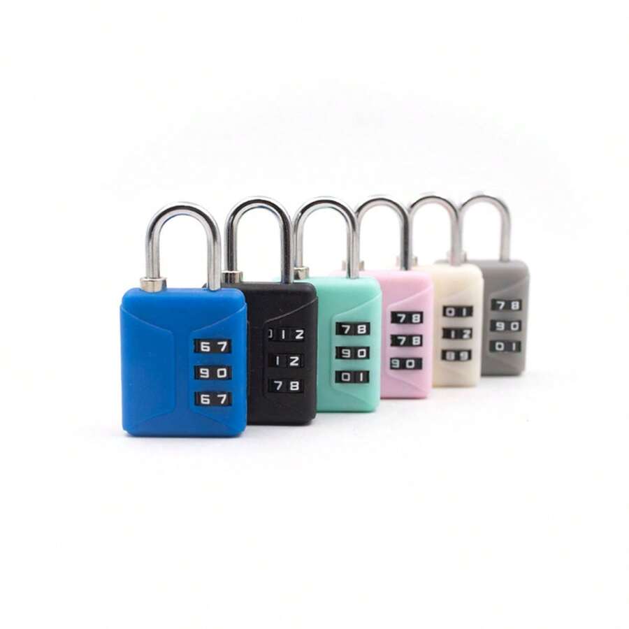 1/2/3 件随机颜色组合锁，塑料密码锁，带钥匙的马卡龙锁，手提包、背包、盒子、笔记本电脑内胆包挂锁旅行必需品旅行学校返校学校用品假日露营假日必需品度假配件迷你夏季
