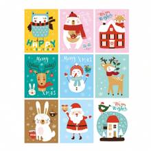 9 PIEZAS Etiquetas para botellas de vino de Navidad, Año Nuevo y vacaciones, decoraciones navideñas, decoraciones de fiesta, etiquetas para envolver regalos, pegatinas DIY, Navidad - Multicolor - Ver 8